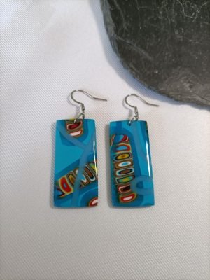 Boucles d'oreilles fantaisie rectangle pour femme élégante