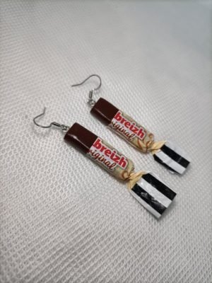 boucles d'oreilles fantaisie en forme de caramel