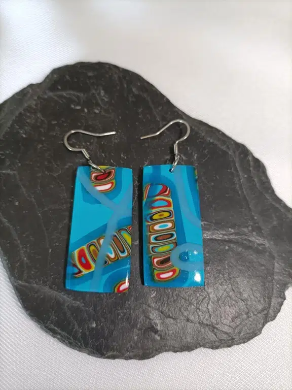 Boucles d'oreilles fantaisie rectangle pour femme élégante