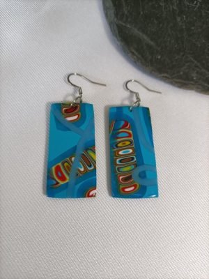 Boucles d'oreilles fantaisie rectangle pour femme élégante
