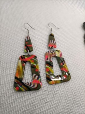 boucles d'oreilles élégantes multicolores