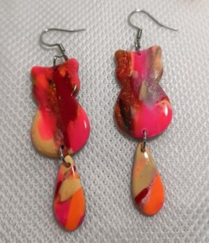 boucles d'oreilles miaou fluorescente