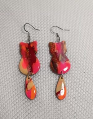 boucles d'oreilles miaou fluorescente