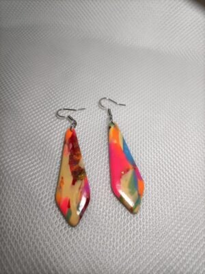 boucles d'oreilles fantaisie goutte d'eau fluorescente