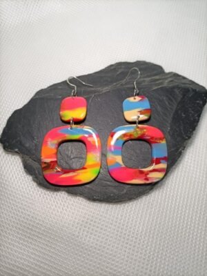 boucles d'oreilles de créateur chic fluorescente