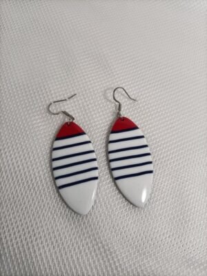 Boucles d'oreilles fantaisies artisanales style marine