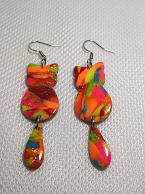 boucles d'oreilles fluorescente miaou