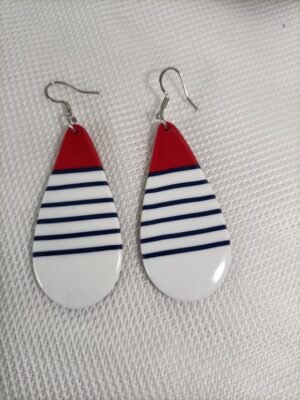 Boucles d'oreilles goutte d'eau style marine
