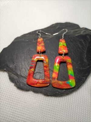 Boucles d'oreilles fluorescente de créateur