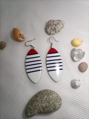 Boucles d'oreilles fantaisies artisanales style marine