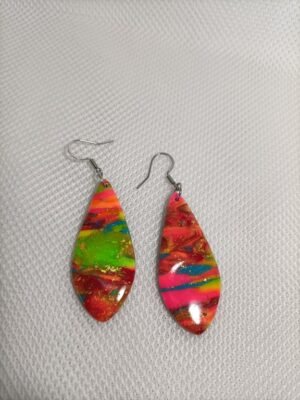 Boucles d'oreilles goutte d'eau fluorescente