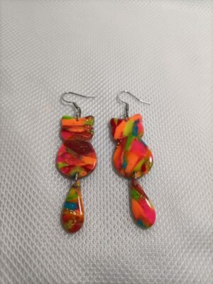 boucles d'oreilles fluorescente miaou
