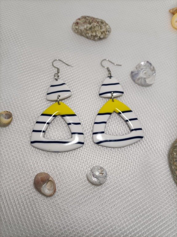 Boucles d'oreilles de créateur style marine
