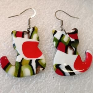 Boucles d’oreilles fantaisies artisanales au style multicolore