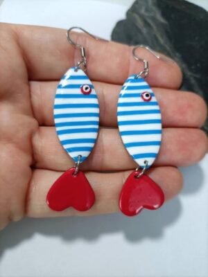 Boucles d'oreilles en forme de poisson rayé fun