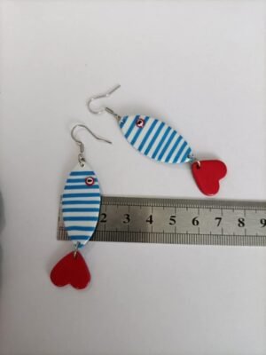 Boucles d'oreilles en forme de poisson rayé fun