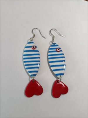 Boucles d'oreilles en forme de poisson rayé fun