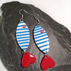 Boucles d'oreilles en forme de poisson rayé fun