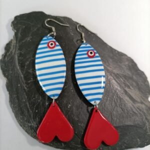 boucles d'oreilles forme originale inspiration marine fun