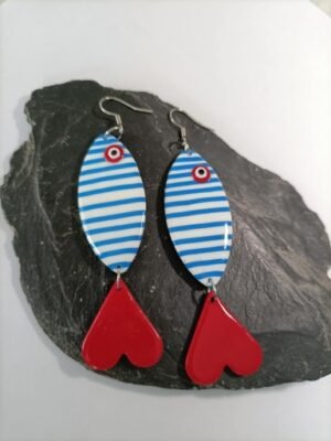 boucles d'oreilles forme originale inspiration marine fun