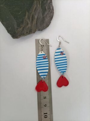 Boucles d'oreilles en forme de poisson rayé fun