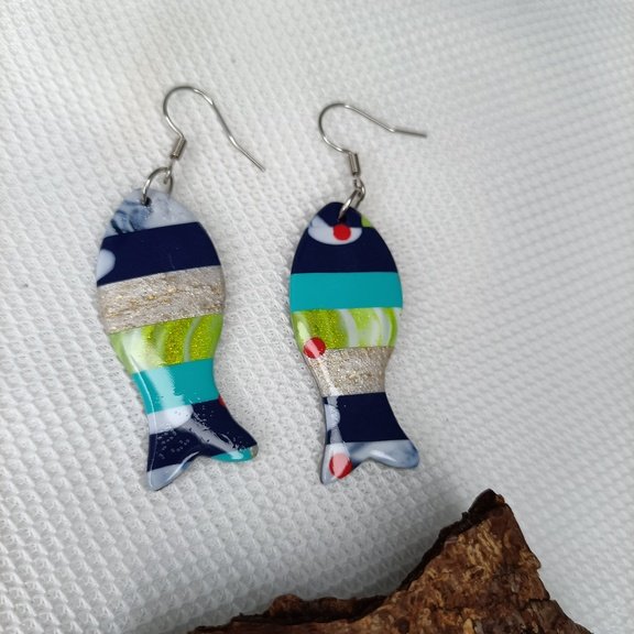 Boucles d'oreilles fantaisies en forme de poisson clown