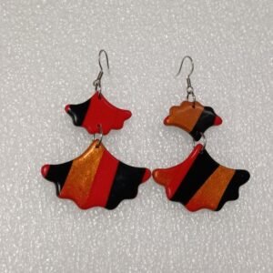 Boucles d&rsquo;oreilles fantaisies artisanales Gingko fusion