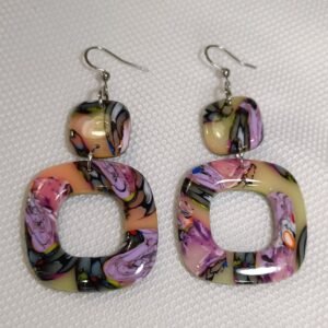 Boucles d&rsquo;oreilles fantaisies artisanales Jardin de Soie